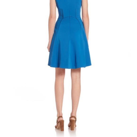Rebecca Taylor Blue Surf V Neck Flare Dress - Picture 2 of 6
